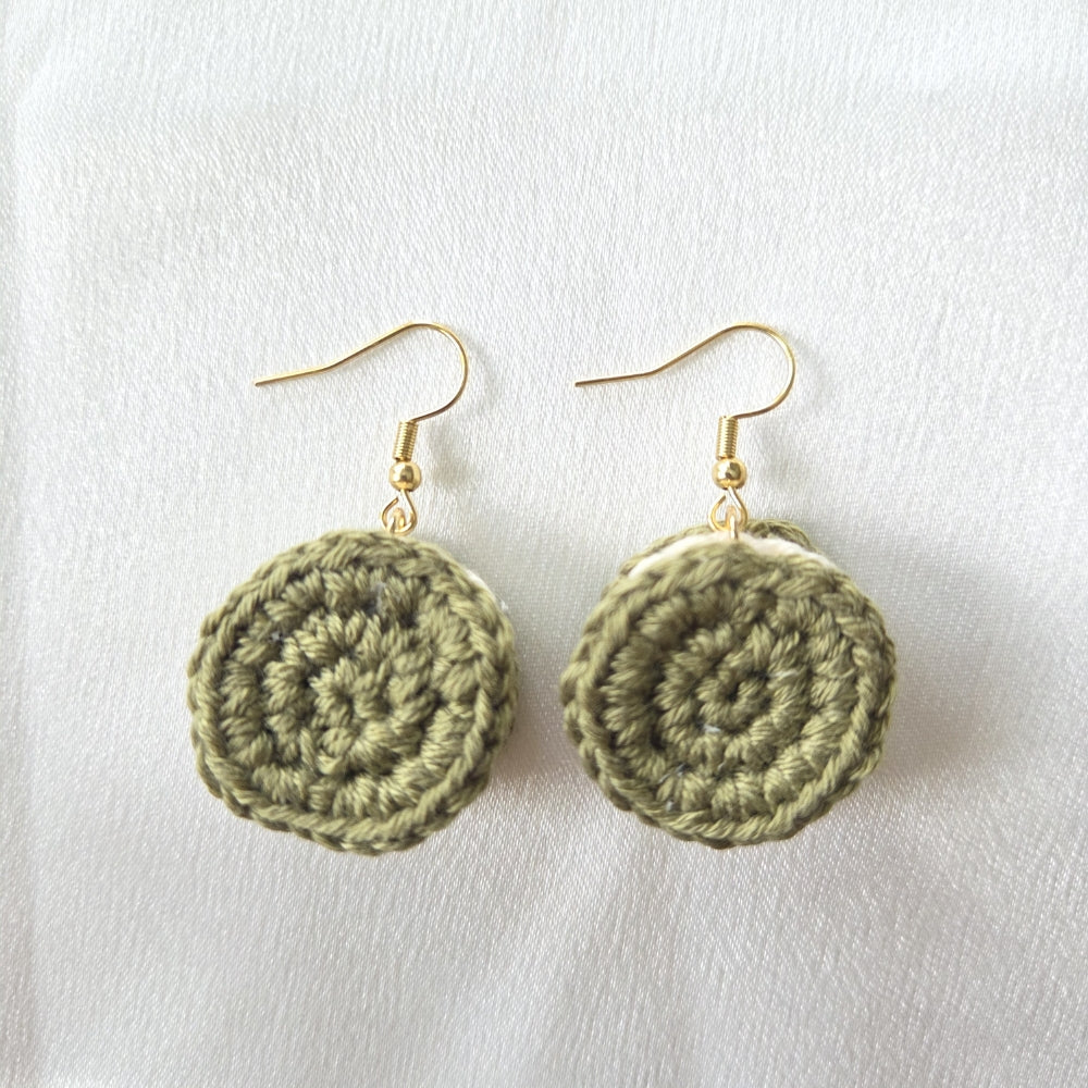 Chai Matcha Vanilla Cream Cookie Earrings