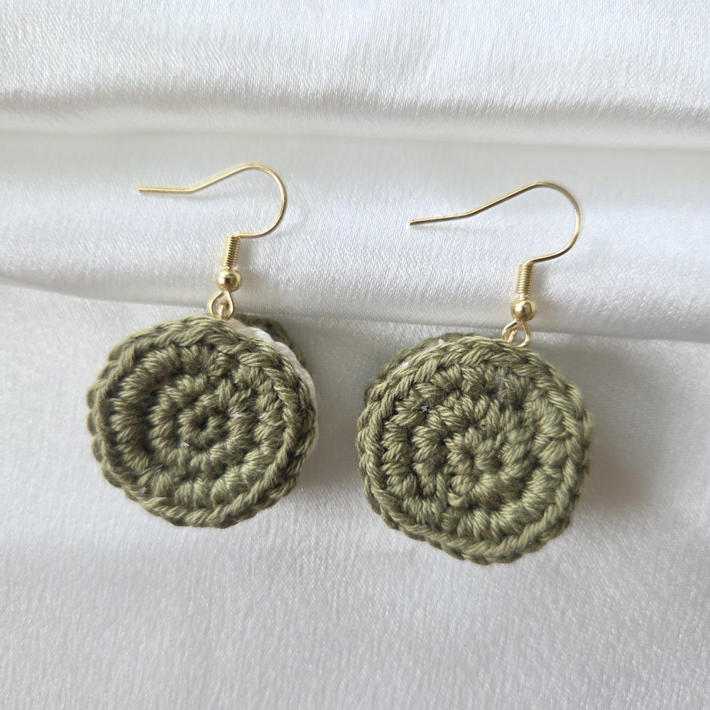 Chai Matcha Vanilla Cream Cookie Earrings
