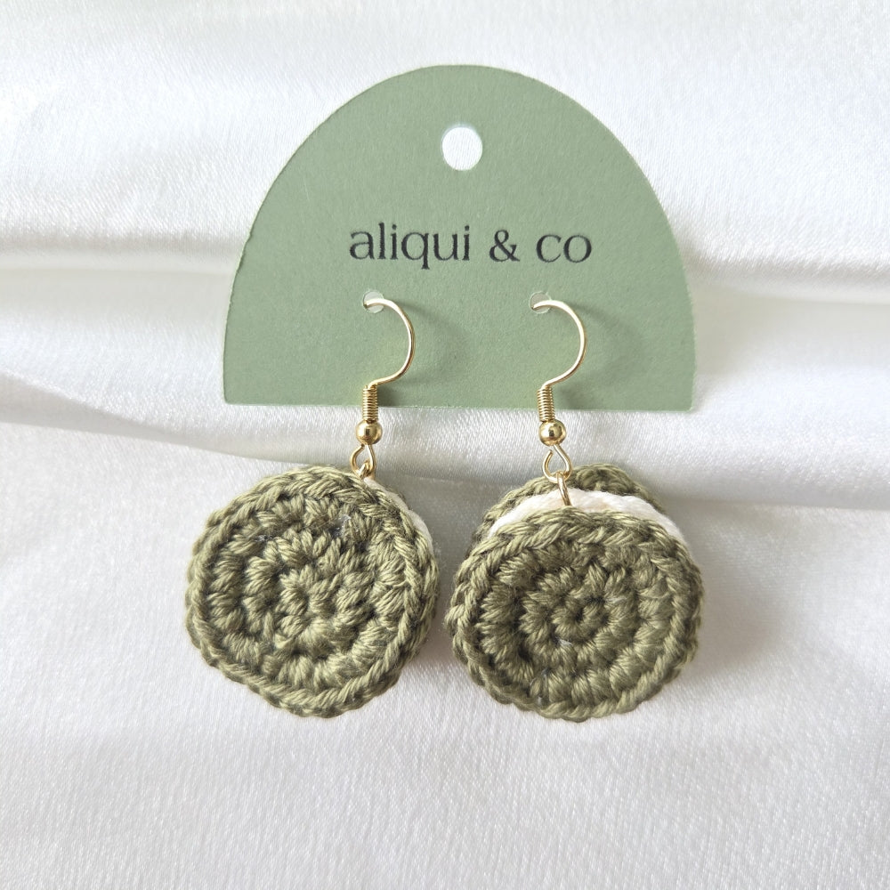 Chai Matcha Vanilla Cream Cookie Earrings