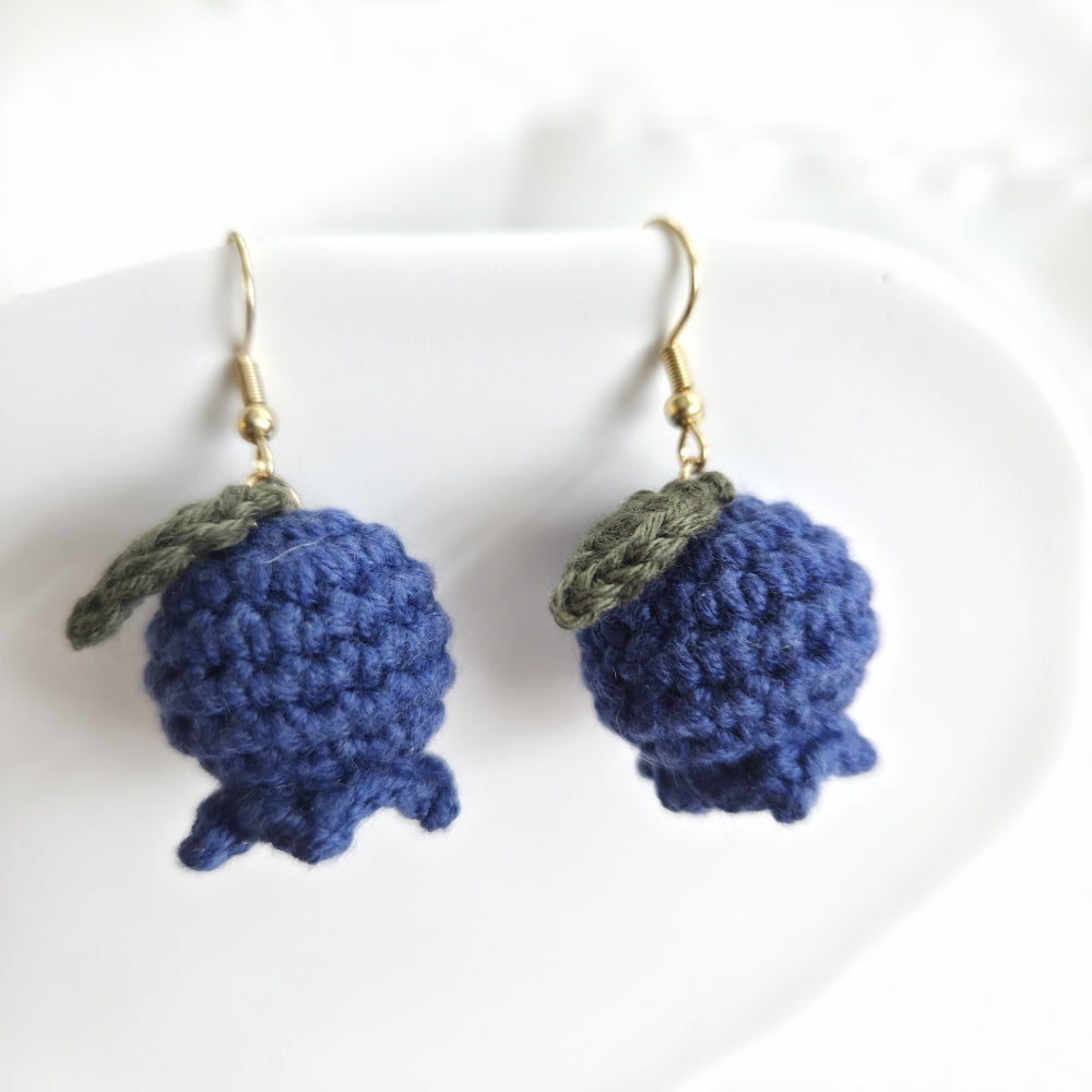 Cala Handmade Blueberry Fruit Earrings